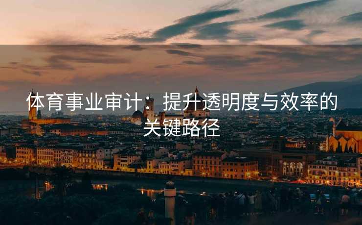 体育事业审计：提升透明度与效率的关键路径