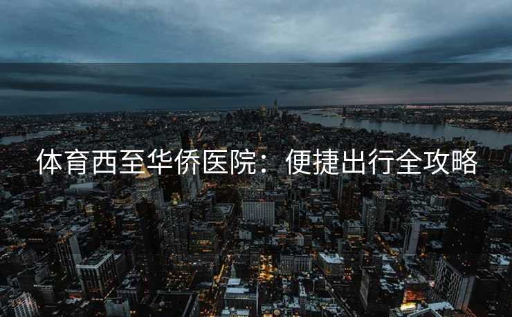 体育西至华侨医院：便捷出行全攻略
