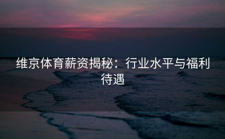 维京体育薪资揭秘：行业水平与福利待遇