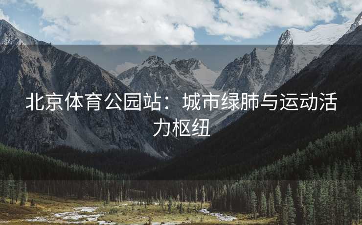 北京体育公园站：城市绿肺与运动活力枢纽