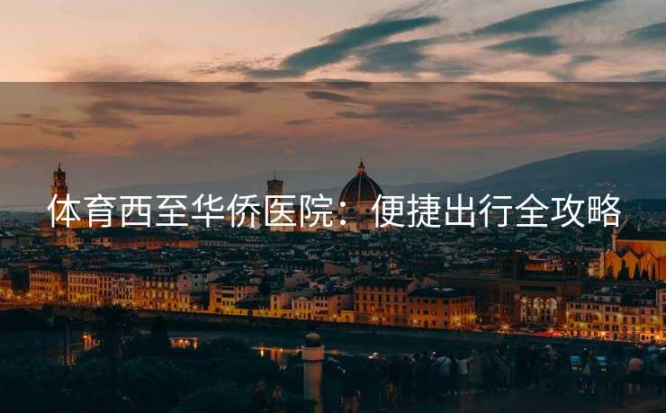 体育西至华侨医院：便捷出行全攻略