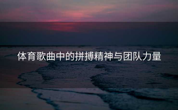 体育歌曲中的拼搏精神与团队力量