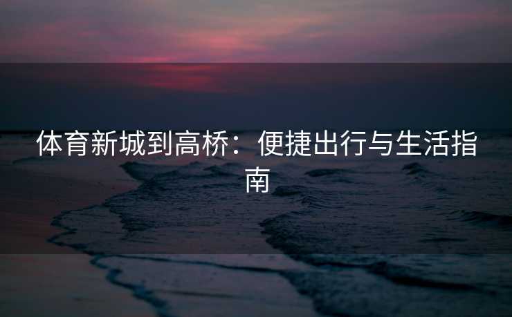 体育新城到高桥：便捷出行与生活指南