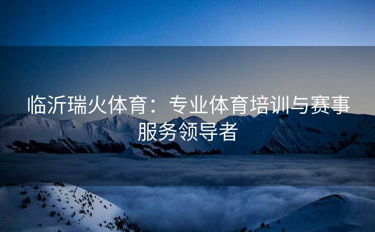 临沂瑞火体育：专业体育培训与赛事服务领导者