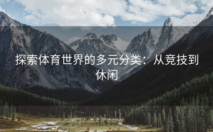 探索体育世界的多元分类：从竞技到休闲