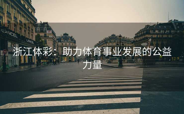 浙江体彩：助力体育事业发展的公益力量