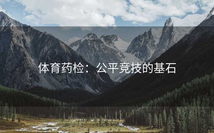 体育药检：公平竞技的基石