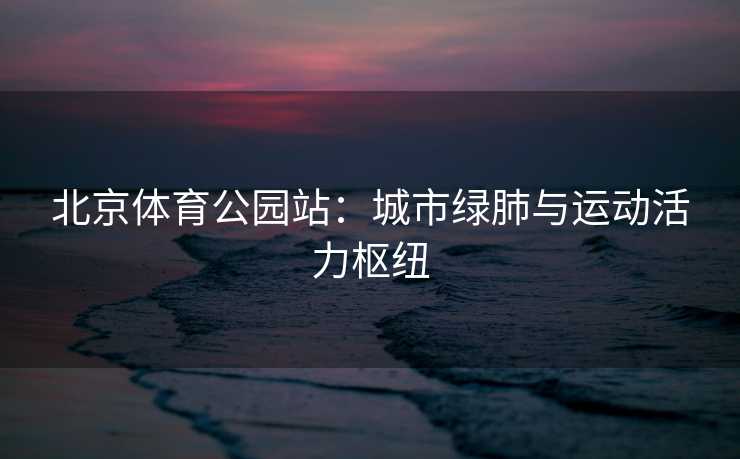 北京体育公园站：城市绿肺与运动活力枢纽