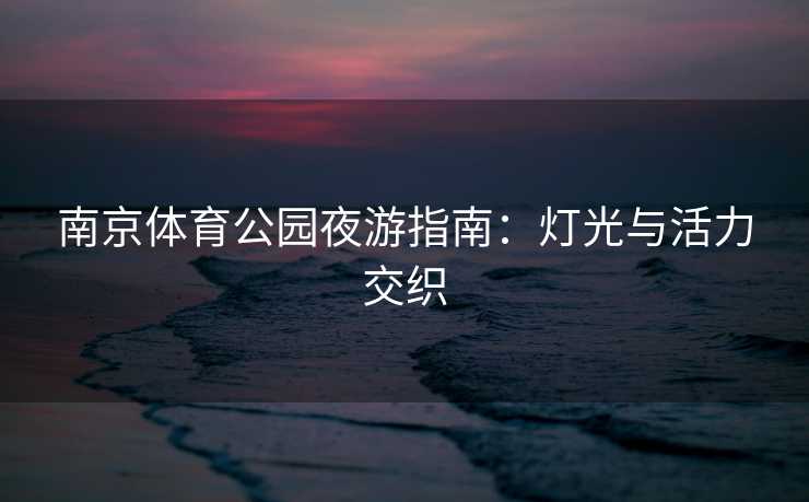 南京体育公园夜游指南：灯光与活力交织